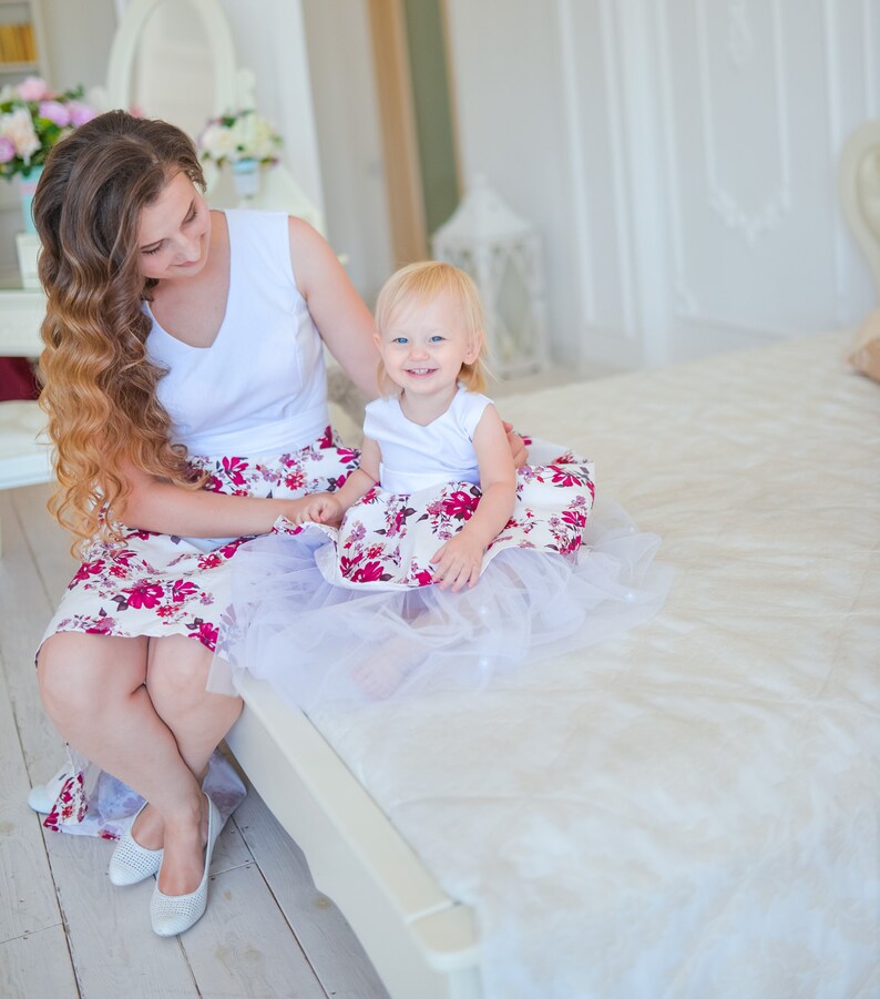 Cotton White Matching Mother Daughter Dress Dresses High Low Etsy