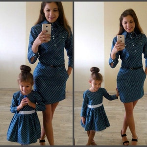 GNLLYOP Mommy and Me Matching Dress Outfits Family Christmas Pajamas Girls Dress Mother Daughter Dresses