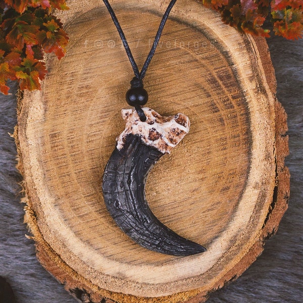 Werewolf Claw necklace, resin cast replica hand painted, fantasy shaman tribal