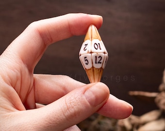 Realistic Tooth D12 Dice, Resin Necromancer Dice for RPG, Horror Tabletop RPG Accessory, Grimdark Dungeon Master Gift, dark aesthetic