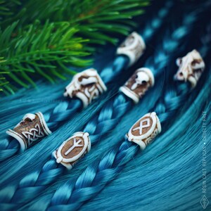 Bead With Custom Viking Rune, Beard Dreadlocks Hair Braids Bead, Resin ...