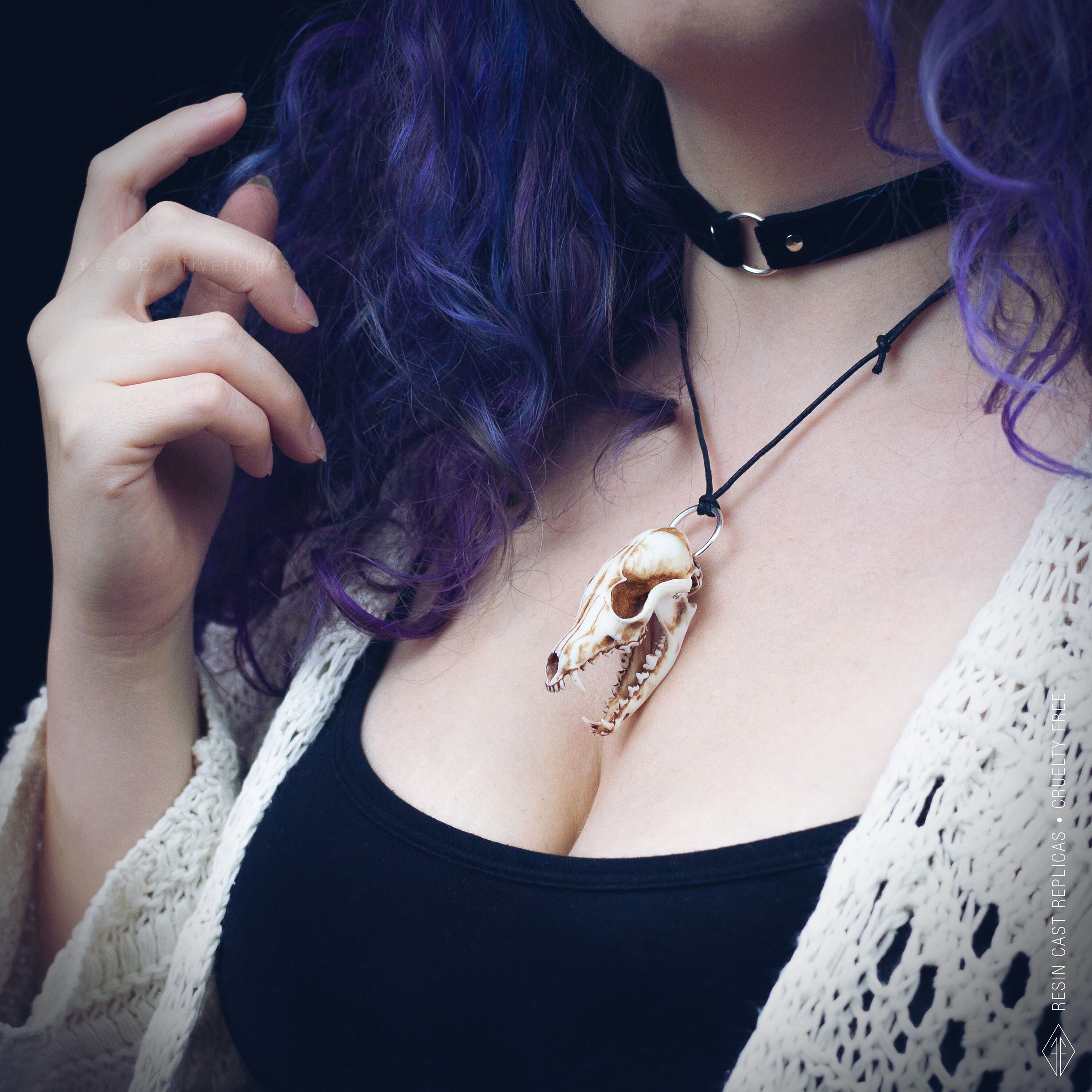 YWMAN Fox Cameo Pendant Necklace - Gothic Vintage Style, Zinc Alloy, 45+5cm Chain