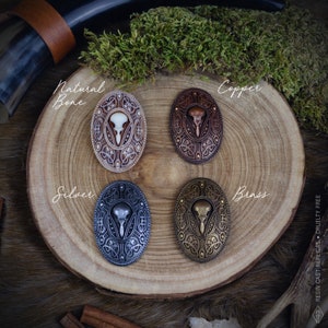 Brooch color available: Natural bone white, Copper, silver and brass.