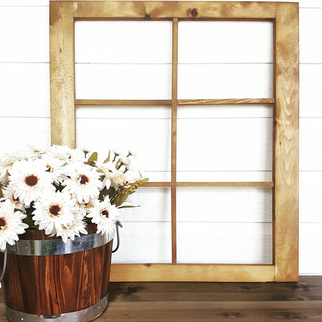 Farmhouse Window Frame Rustic Wall Decor Farmhouse Decor Faux Window