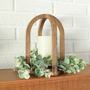 Rustic dome lantern | Rounded top centerpiece | coffee table decor | Wooden farmhouse | display | Candle holder | made in Canada