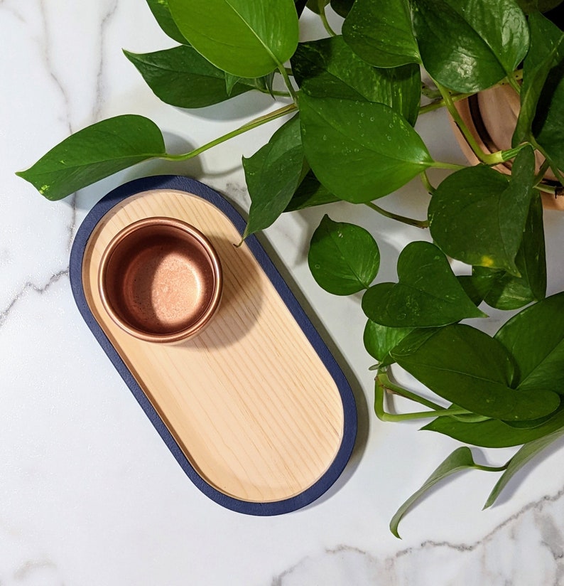 Oval Matte Wooden Tray Coffee Table Tray Houseplant Decor Etsy