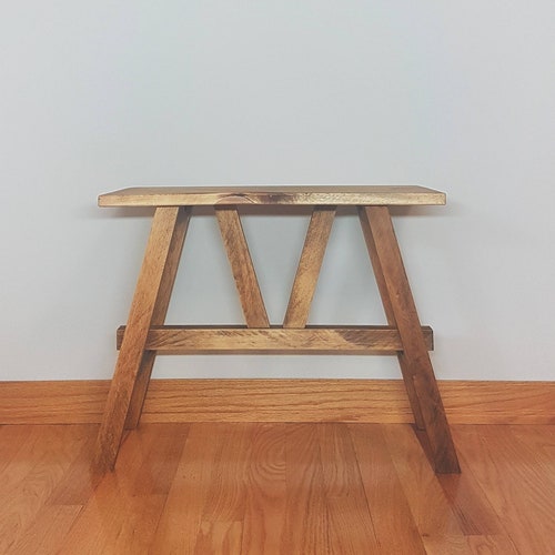 Nordic Farmhouse narrow half-bench shops | rustic furniture | Vintage Entryway bench | End Table | Minimalist | Nightstand | bathroom | porch