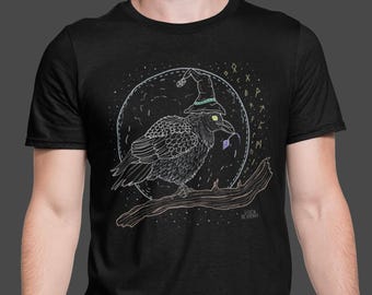 RAVEN NIGHT raven tshirt, crow shirt, unisex t-shirt, pagan clothing