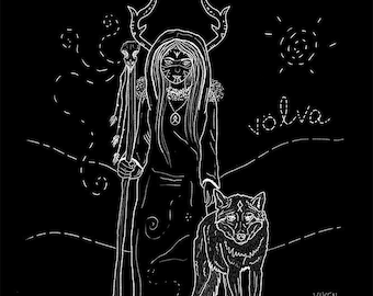 VOLVA, viking shaman, norse pagan, nordic print, art print