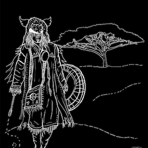 FUGARA, impresión chamán beduino, arte místico, impresión de arte