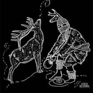 YAQUI DEER DANCE, native american mexican folk dance illustration, art print image 1