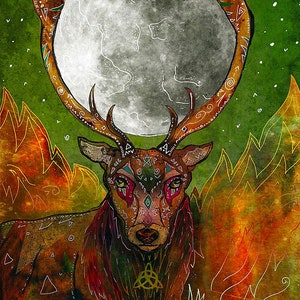 L'UNION SACRÉE, cernunnos, beltane, art païen, dieu cornu