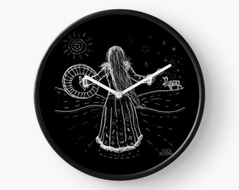 JOIK, wall clock, sami shaman, witchy decor