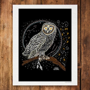 WISDOM KEEPER, owl print, pagan wall art, witchy decor, art print image 2