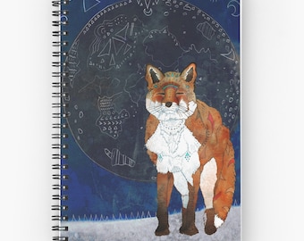 LUNAR KITSUNE, notitieboek met vossenspiraal, totemdierendagboek
