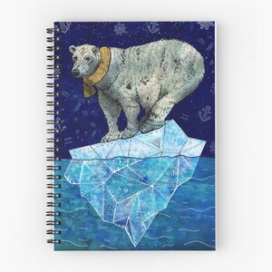 STELLAR EDGE, polar bear notebook, nature lover gift, christmas gift