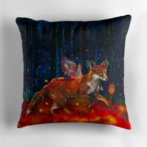 The ORIGIN OF FIRE, throw pillow, native american fire fox cushion image 7