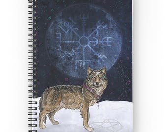 WOLF MOON, Wolf Notizbuch, heiden journal, vegvisir