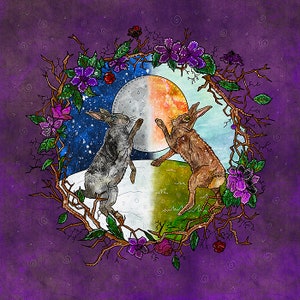 OSTARA&#39;S DANCE, fine art print, spring equinox illustration