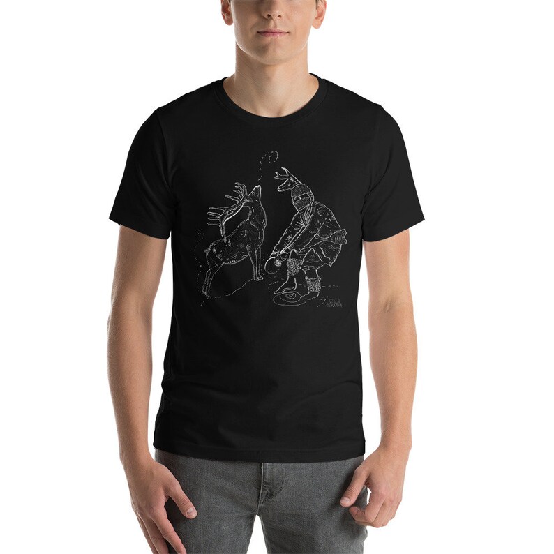 YAQUI DEER DANCE, unisex t-shirt, native american mexican folk dance zdjęcie 2