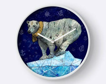 STELLAR EDGE, Eisbäruhr, Kinderwanduhr, Babypartygeschenk