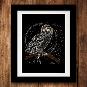 WISDOM KEEPER, owl print, pagan wall art, witchy decor, art print image 3
