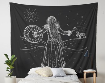 JOIK, wall tapestry, sami shaman, viking decor