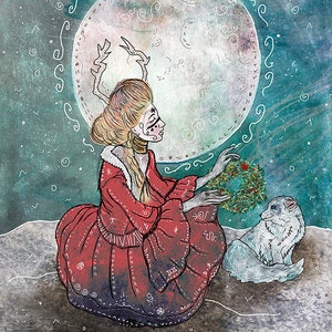 YULETIDE, yule art, pagan art, celtic art, winter illustration