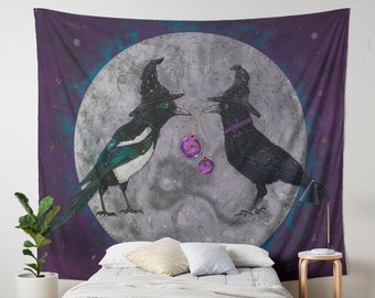 THE SECRET GATHERING, raven tapestry, witch tapestry
