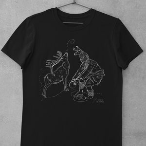 YAQUI DEER DANCE, unisex t-shirt, native american mexican folk dance zdjęcie 4