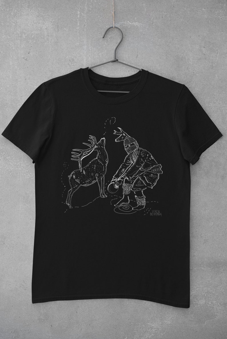 YAQUI DEER DANCE, unisex t-shirt, native american mexican folk dance zdjęcie 4