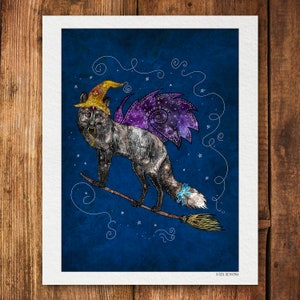 MIDNIGHT VIXEN, fox art print, witchy art image 2