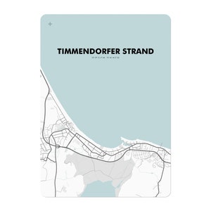 Poster Karte Timmendorfer Strand (ca. 21x30 cm, A4), Timmendorfer Strand-Illustration, Timmendorfer Strand-Souvenir
