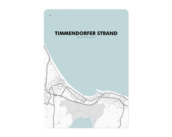 Poster map of Timmendorf Beach (approx. 21 x 30 cm, A4), Timmendorf Beach illustration, Timmendorf Beach souvenir