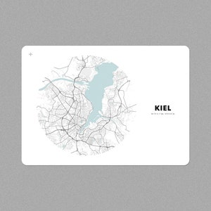 Poster Karte Kiel (ca. 21x30 cm, A4), Poster, Kiel-Poster, Kiel-Illustration, Kiel-Souvenir
