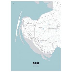 Poster Stadtkarte SPO St. Peter-Ording (50x70 cm), Poster, St. Peter Ording-Poster, St. Peter Ording-Illustration, St. Peter Ording-Souvenir