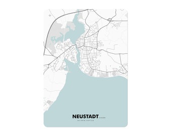 Poster map Neustadt in Holstein (approx. 21 x 30 cm, A4), poster, Neustadt i.H. poster, illustration, souvenir, city map