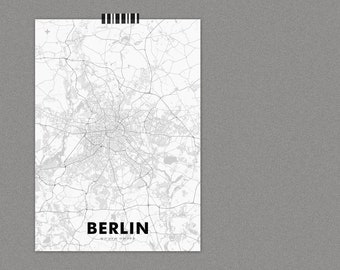 Poster Map Berlin (ca. 21 x 30 cm, A4), Poster, Berlin-Poster, Berlin-Illustration, Berlin-Souvenir