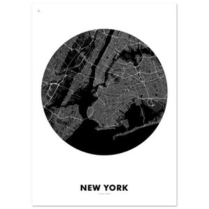 Affiche plan de ville de New York (50 x 70 cm), poster, poster New York, illustration New York, souvenir New York