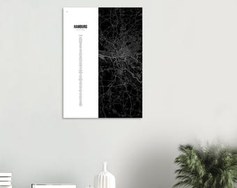 Poster city map Hamburg (50 x 70 cm), poster, Hamburg poster, Hamburg illustration, Hamburg souvenir