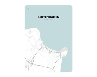 Poster map of Boltenhagen (approx. 21 x 30 cm, A4), poster, Boltenhagen poster, Boltenhagen illustration, Boltenhagen souvenir, city map