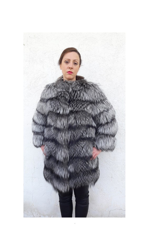 silver fox fur vest