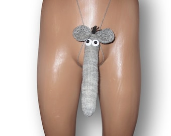 Crochet Elephant Thong Handmade Underwear for Bachelor Party