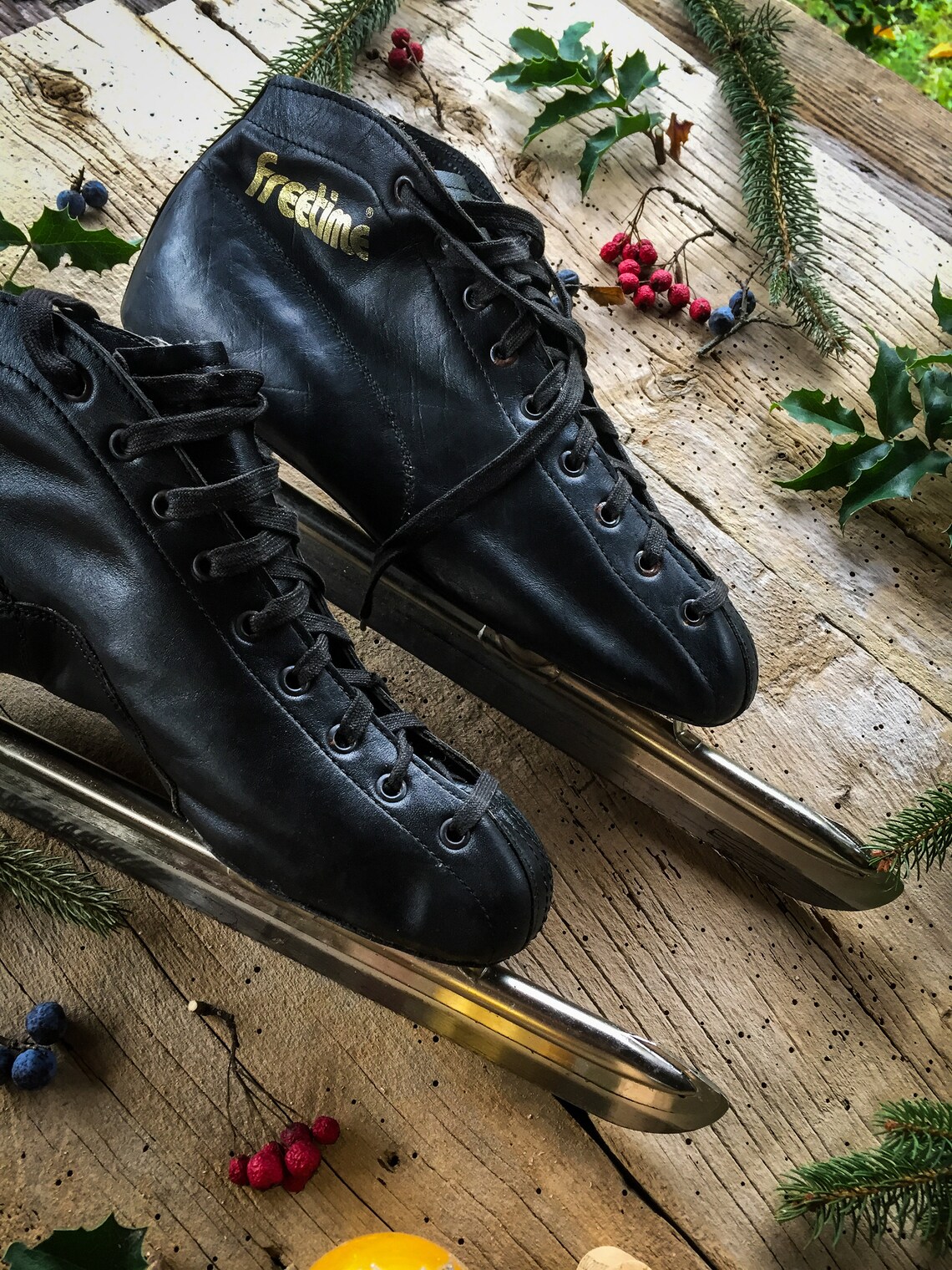 Vintage Leather Ice Skates Etsy UK