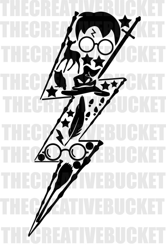 Download Harry Potter Lightning Bolt Harry Potter Collage Harry Etsy