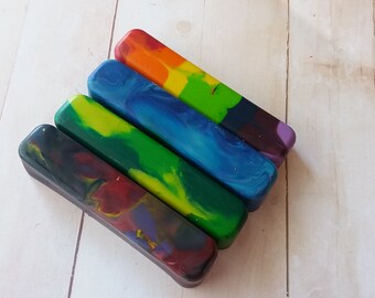 Multicolored stick crayons in a pack of 4, rainbow crayon stick crayon, toddler crayons