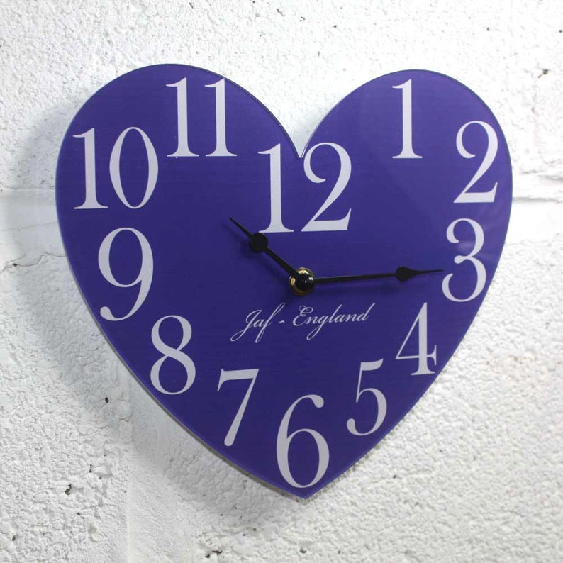 Vintage Heart Clock Heart Shaped Wall Clock Acrylic Wooden Etsy