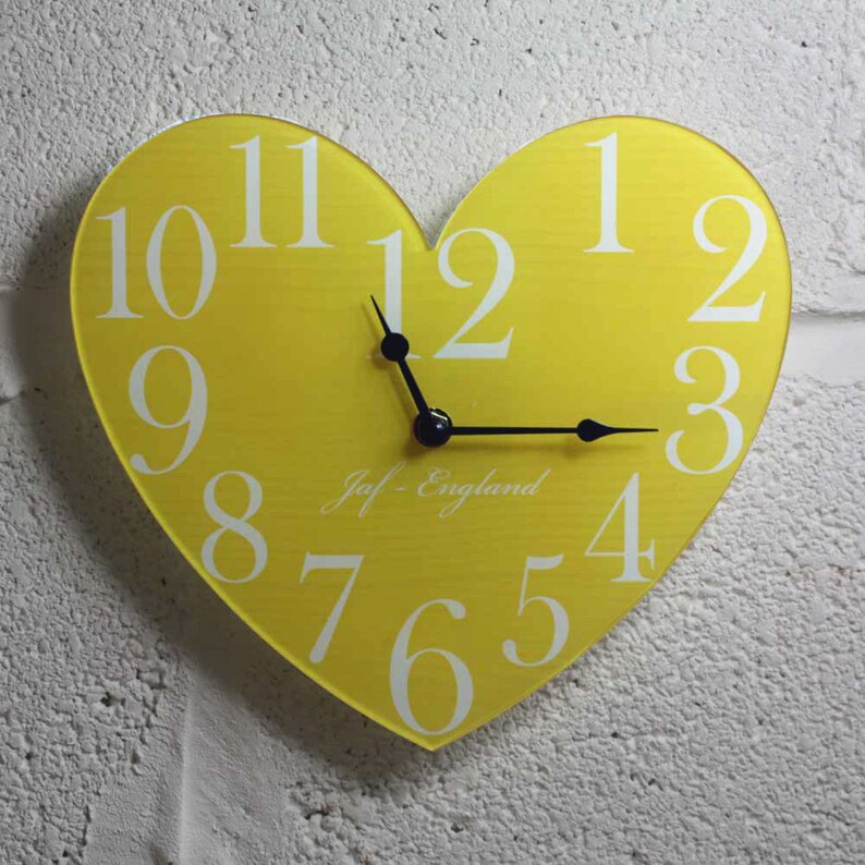 Vintage Heart Clock Heart Shaped Wall Clock Acrylic Wooden Etsy