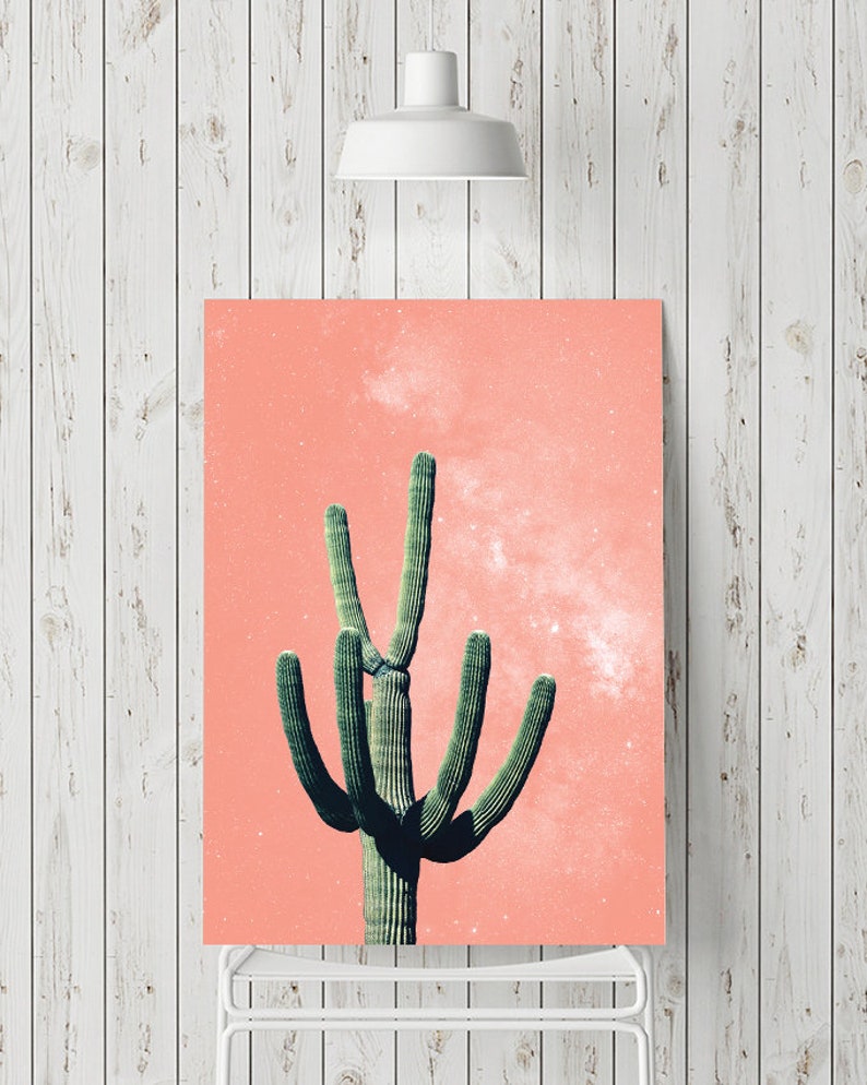 Pink Cactus Decor Triptych Art 3 Piece Wall Art Printable Etsy