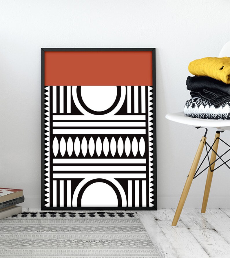 Modern Afrocentric Decor African Wall Art Print Abstract Etsy